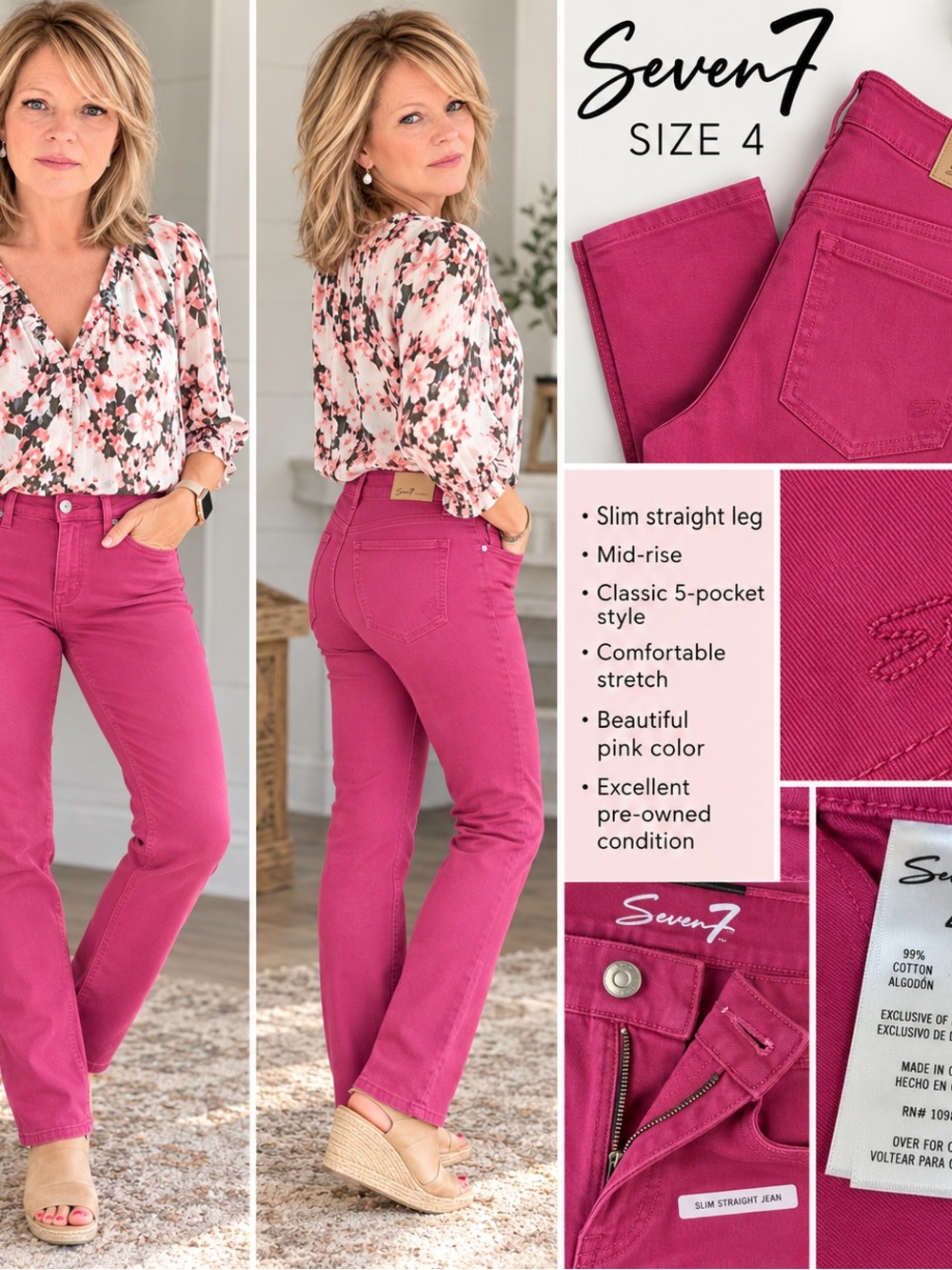 Seven7 Pink Jeans – Size 4